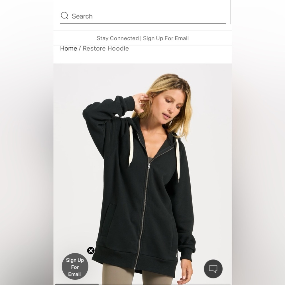 Vuori grey Restore Hoodie size Small